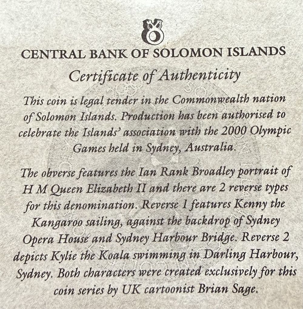 2000 Olympics Swimming $1  coin collectible - Main Image 4