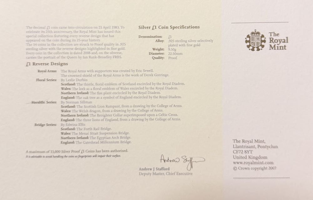 2008 The English Three Lions £1  coin collectible - Main Image 6