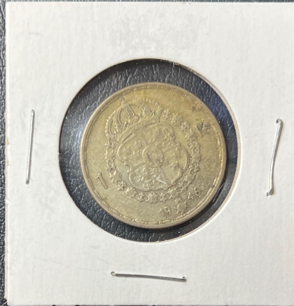 1946 TS Sweden 1 Krona  coin collectible - Main Image 2