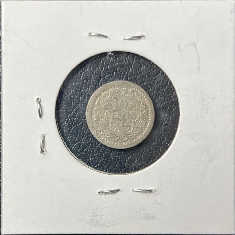 1914 Netherlands 10 Cents  coin collectible - Main Image 2
