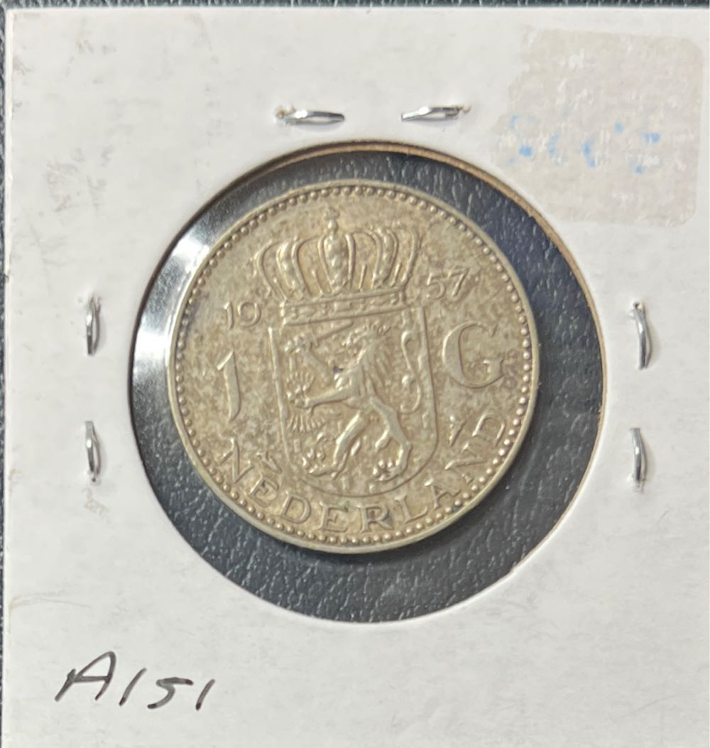 1957 Netherlands 1 Gulden  coin collectible - Main Image 2
