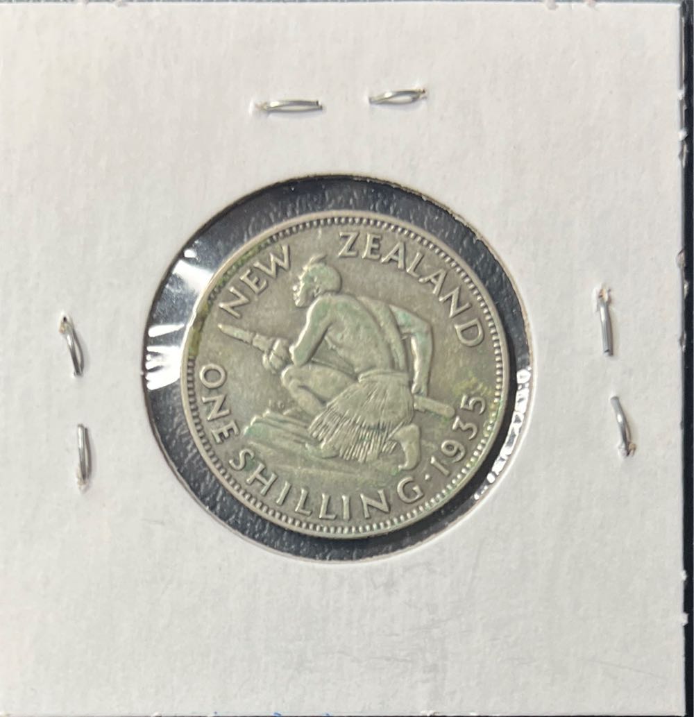 1935 New Zealand 1 Shilling  coin collectible - Main Image 2