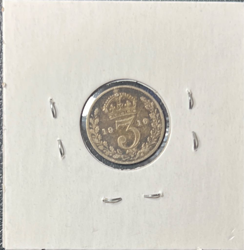 1916 United Kingdom 3 Pence   coin collectible - Main Image 2