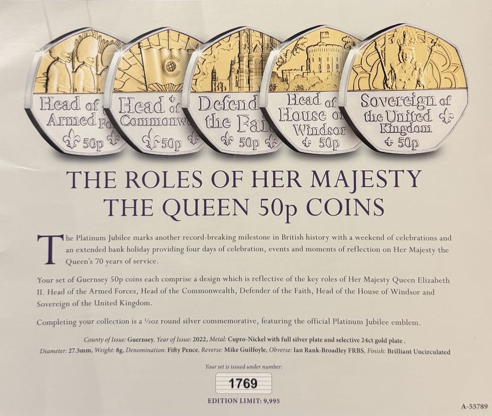 2022 Head Of The House Of Windsor 50p  coin collectible - Main Image 4
