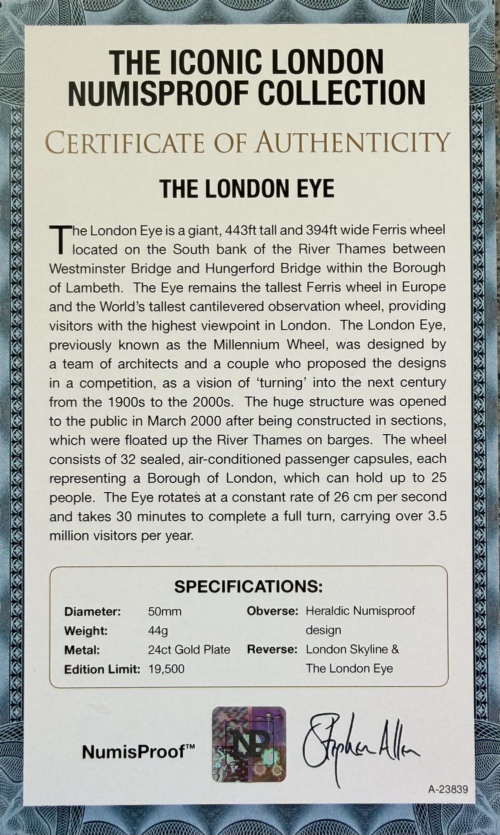 Iconic London - The London Eye  coin collectible - Main Image 3