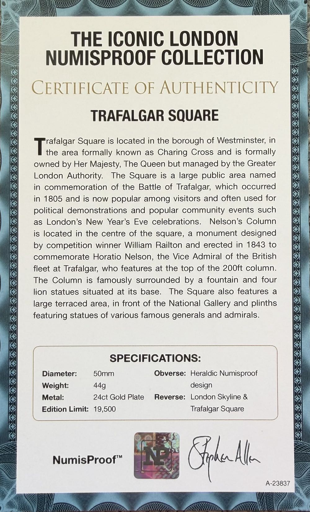 Iconic London - Trafalgar Square  coin collectible - Main Image 3