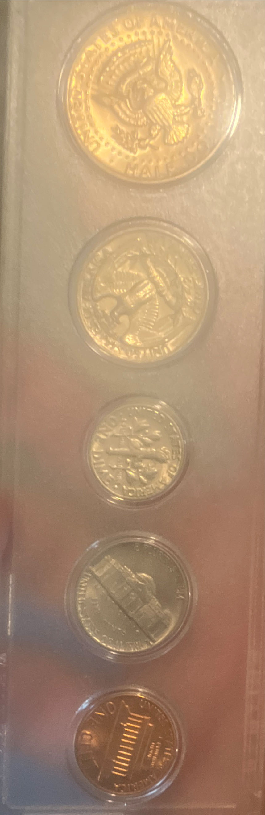 U.S. 1977 Half Dollar, Quarter, Dime, Nickel, and Penny Set  coin collectible - Main Image 2