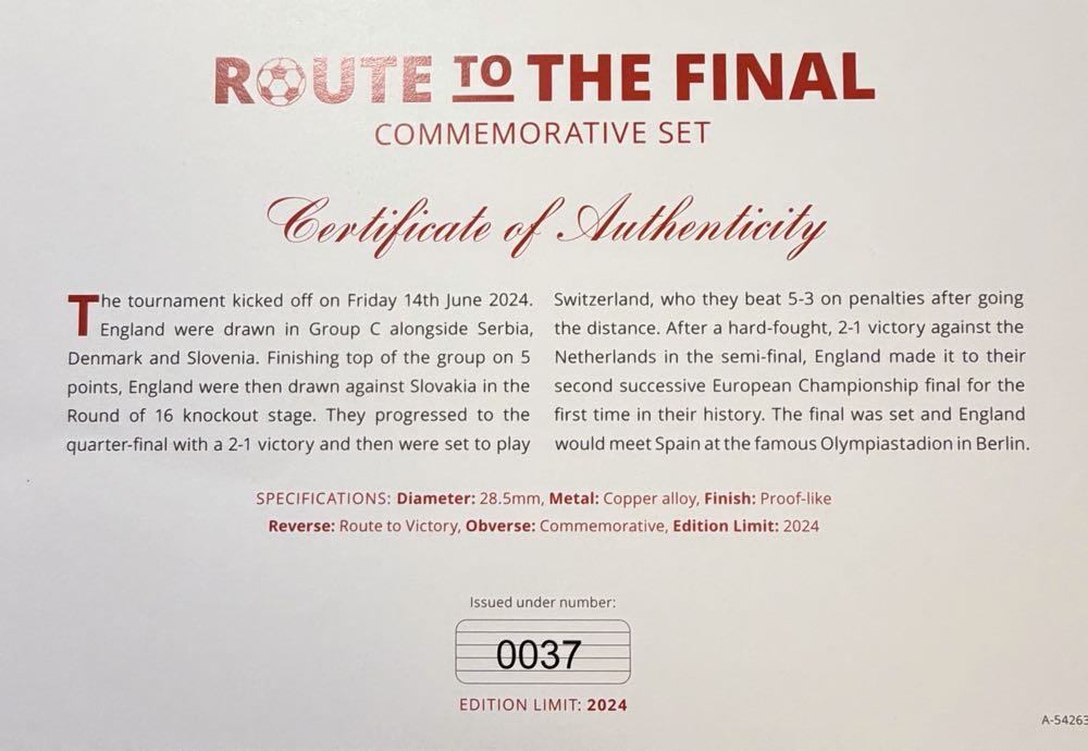 Euro 2024 - Semi Final Medal  coin collectible - Main Image 4