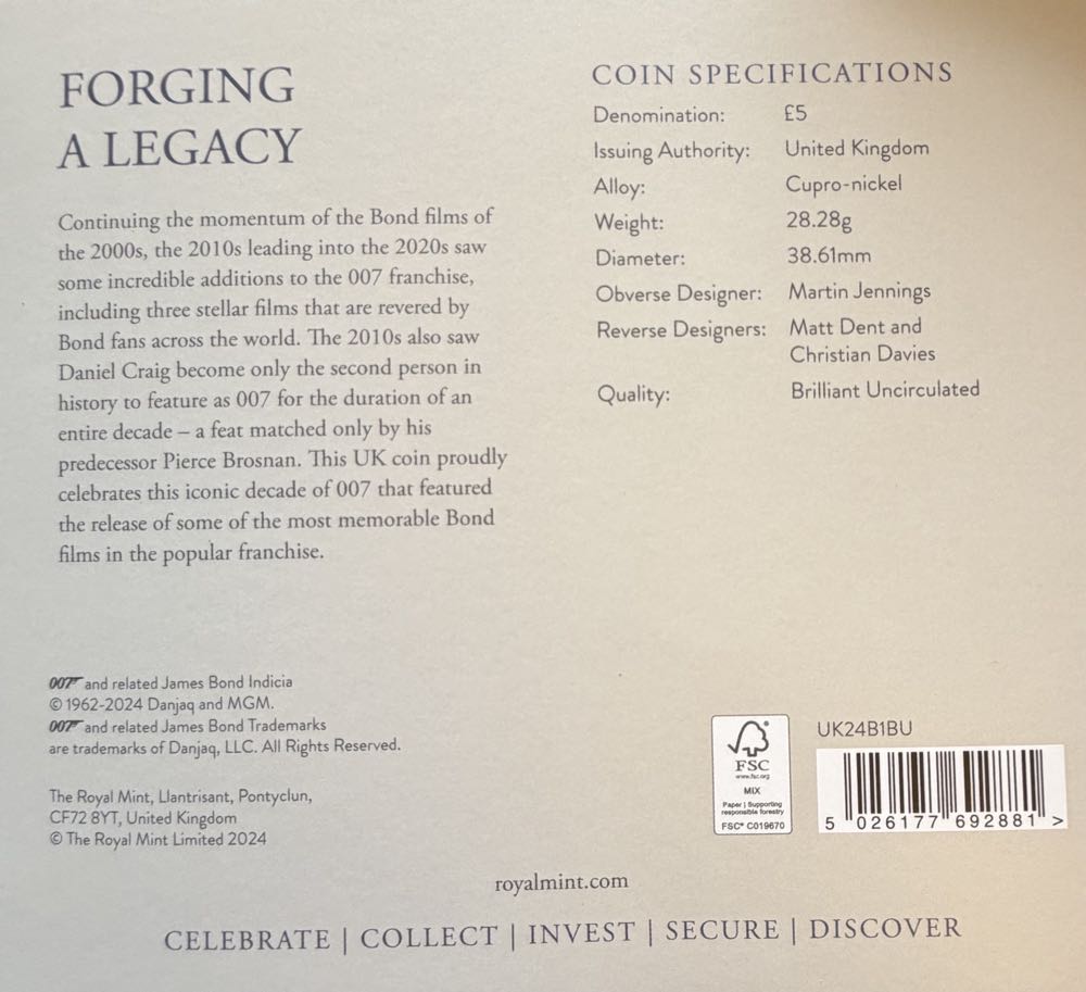 2024 Bond Films Of The 2010s  coin collectible - Main Image 4