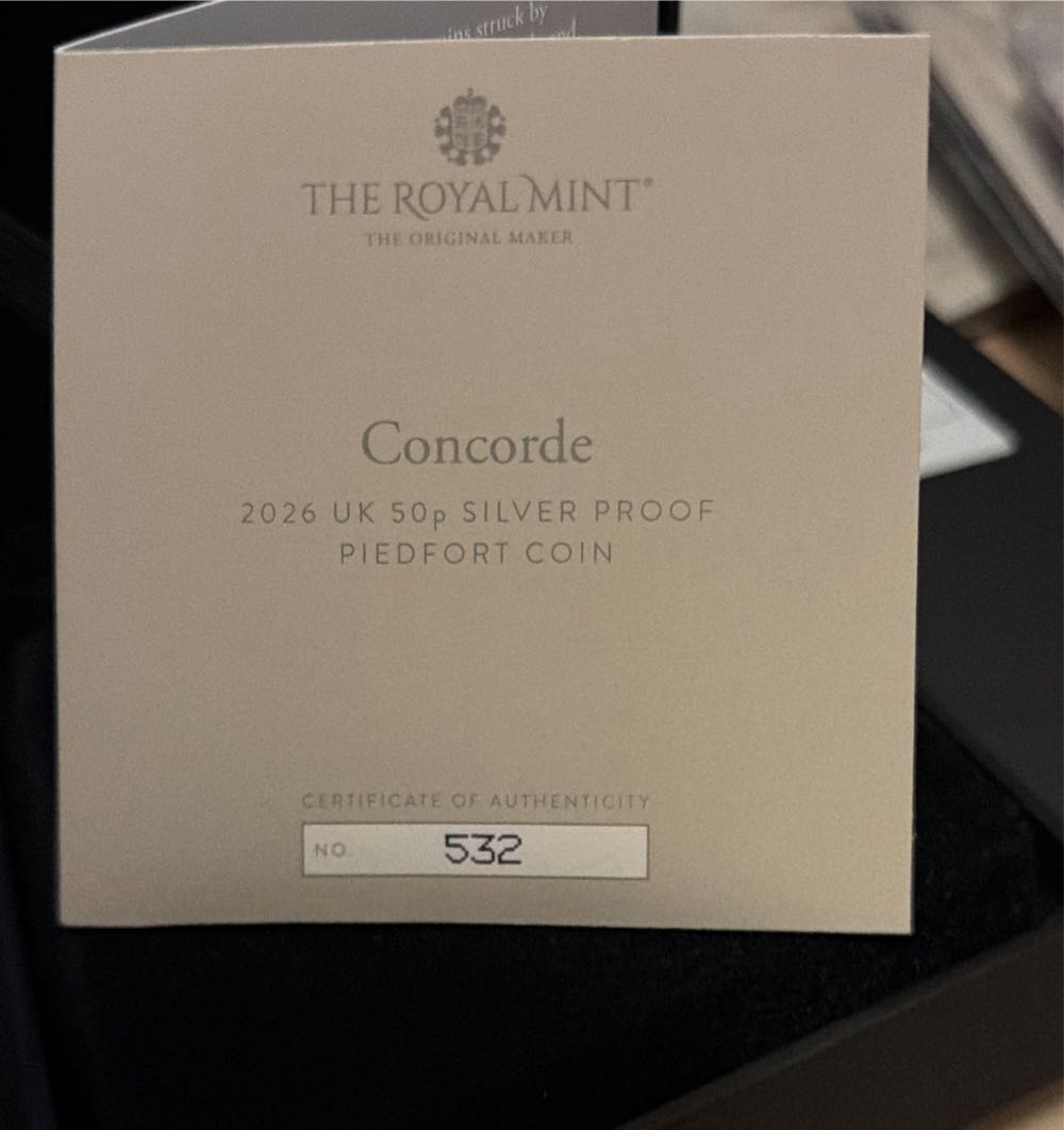 Concord 50p Piedfort Silver Proof  coin collectible [Barcode 5026177796046] - Main Image 4