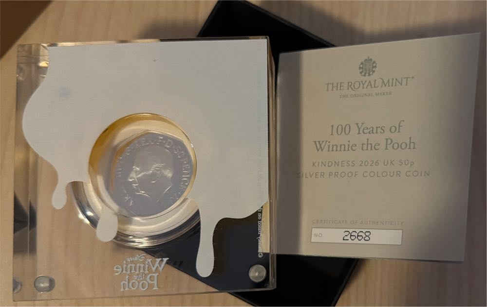 100 Years Of Winnie The Pooh 2026 Silver Proof Colour  coin collectible [Barcode 5026177814696] - Main Image 3