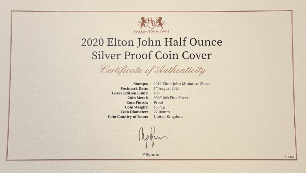2020 Elton John Coin Cover £1  coin collectible - Main Image 4