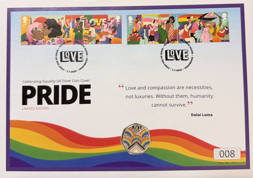 2022 Pride Silver Coin Cover 50p  coin collectible - Main Image 3