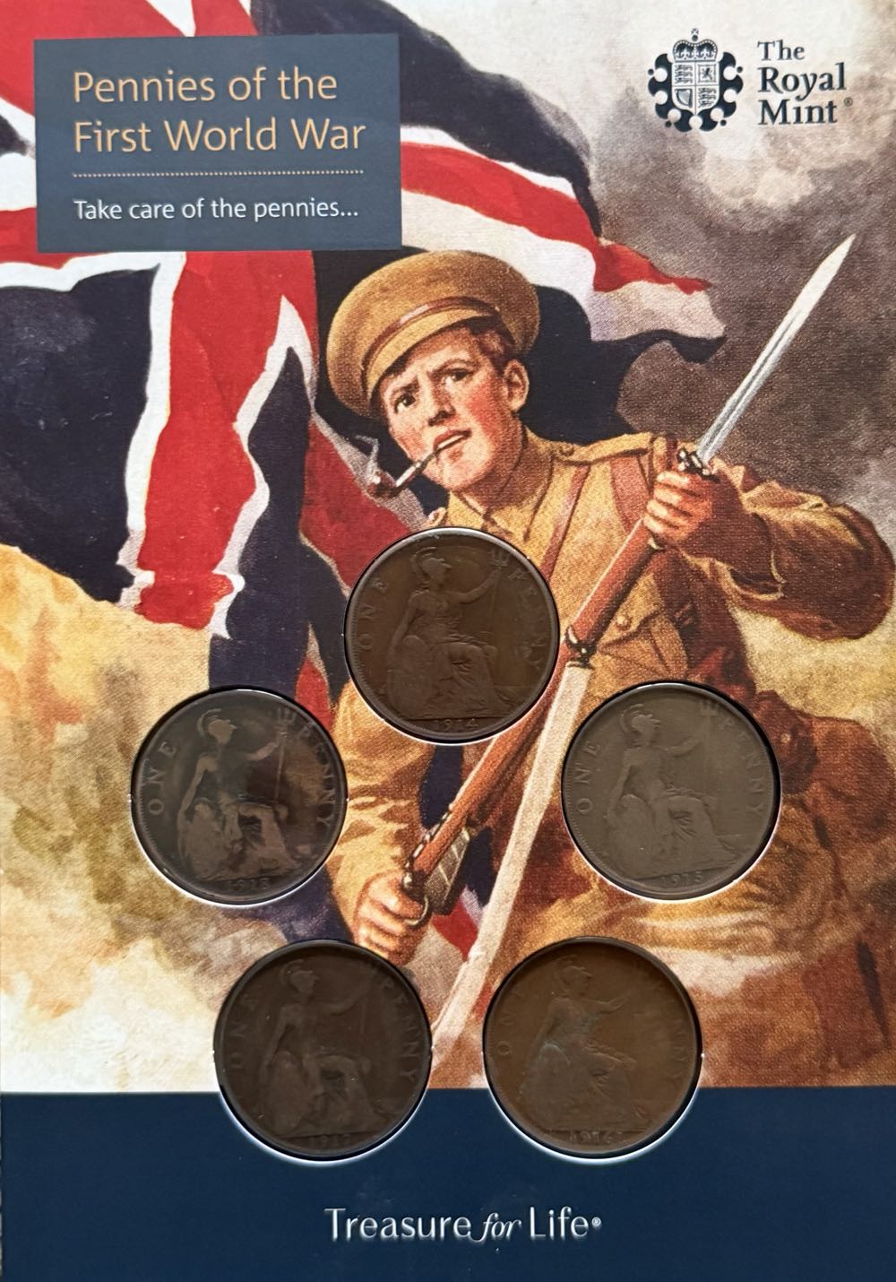 1918 George V One Penny  coin collectible - Main Image 2