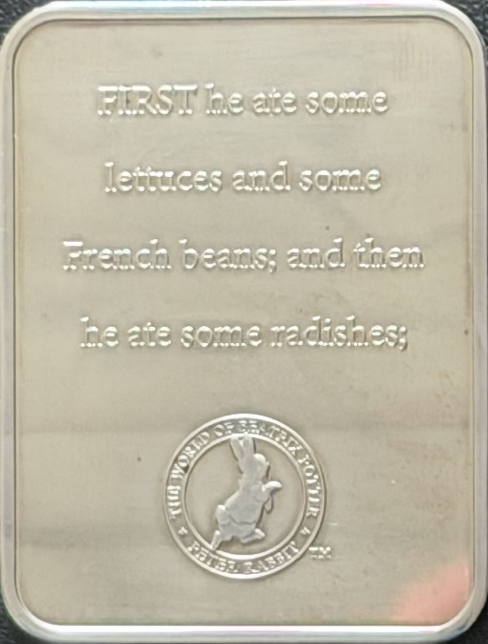 Peter Rabbit Silver Ingot  coin collectible - Main Image 2
