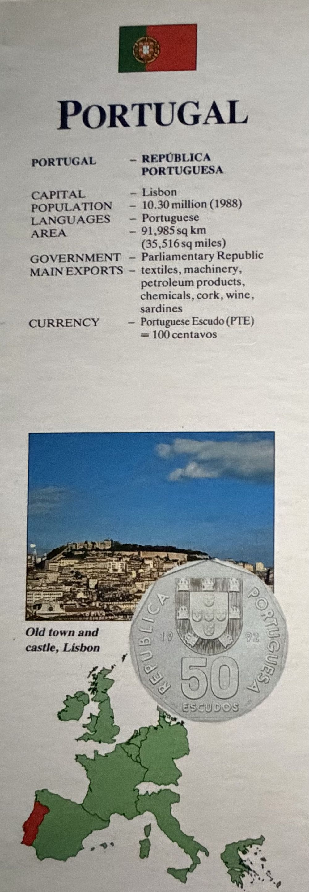 1992 Portugal 50 Escudos  coin collectible - Main Image 7