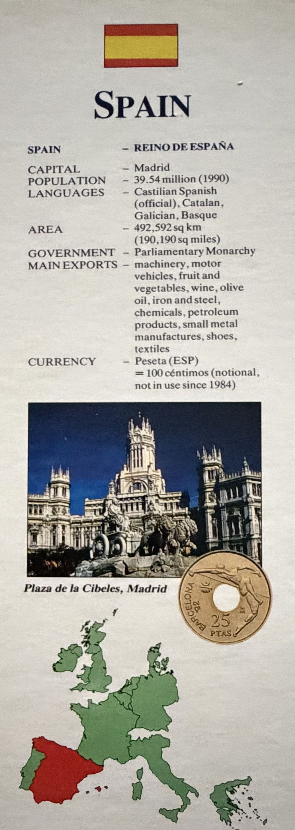 1991 Spain 25 Pesetas  coin collectible - Main Image 7