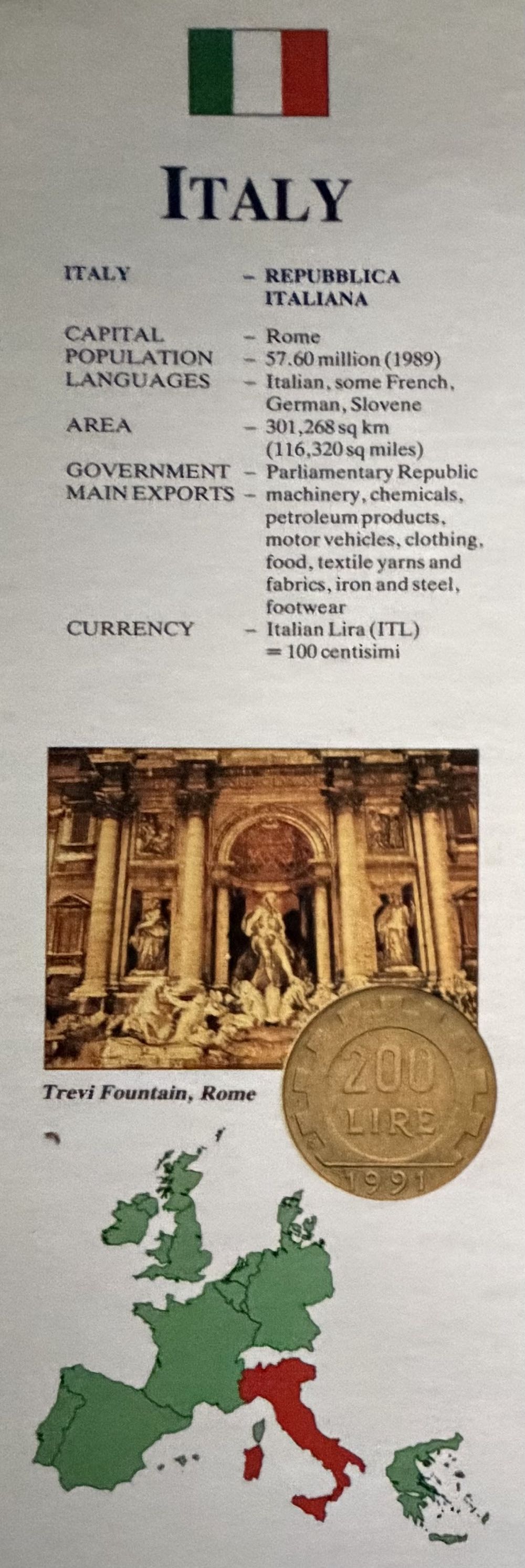 1991 Italy 200 Lire  coin collectible - Main Image 7