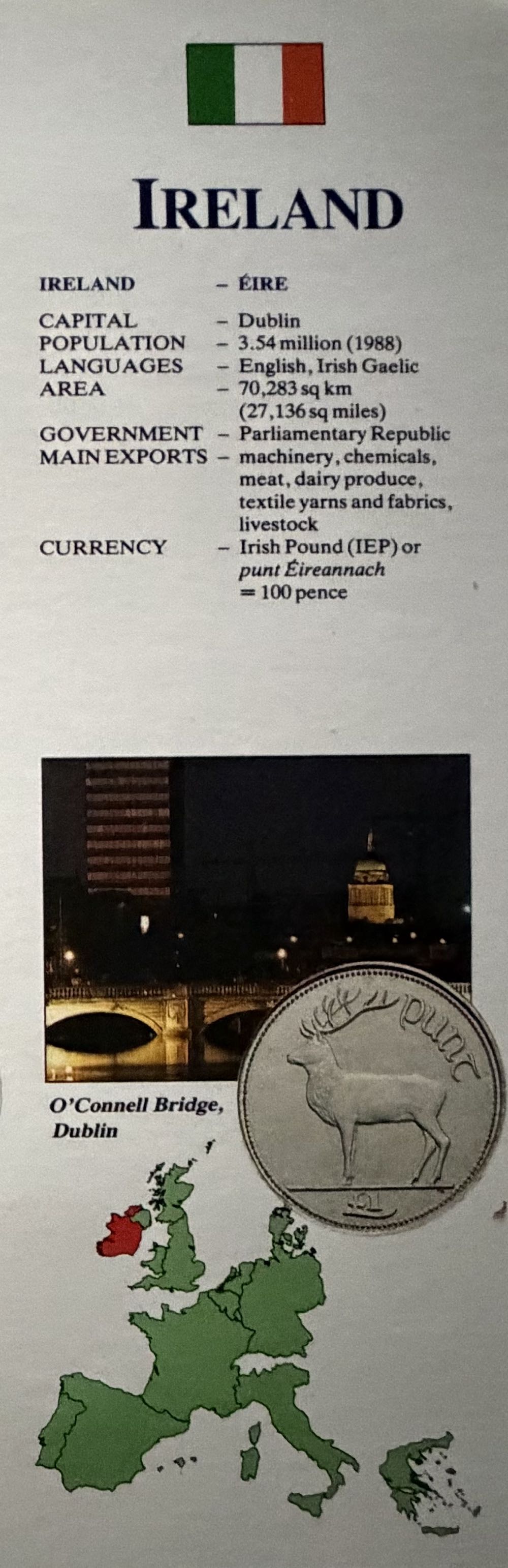 1990 Ireland 1 Punt  coin collectible - Main Image 7