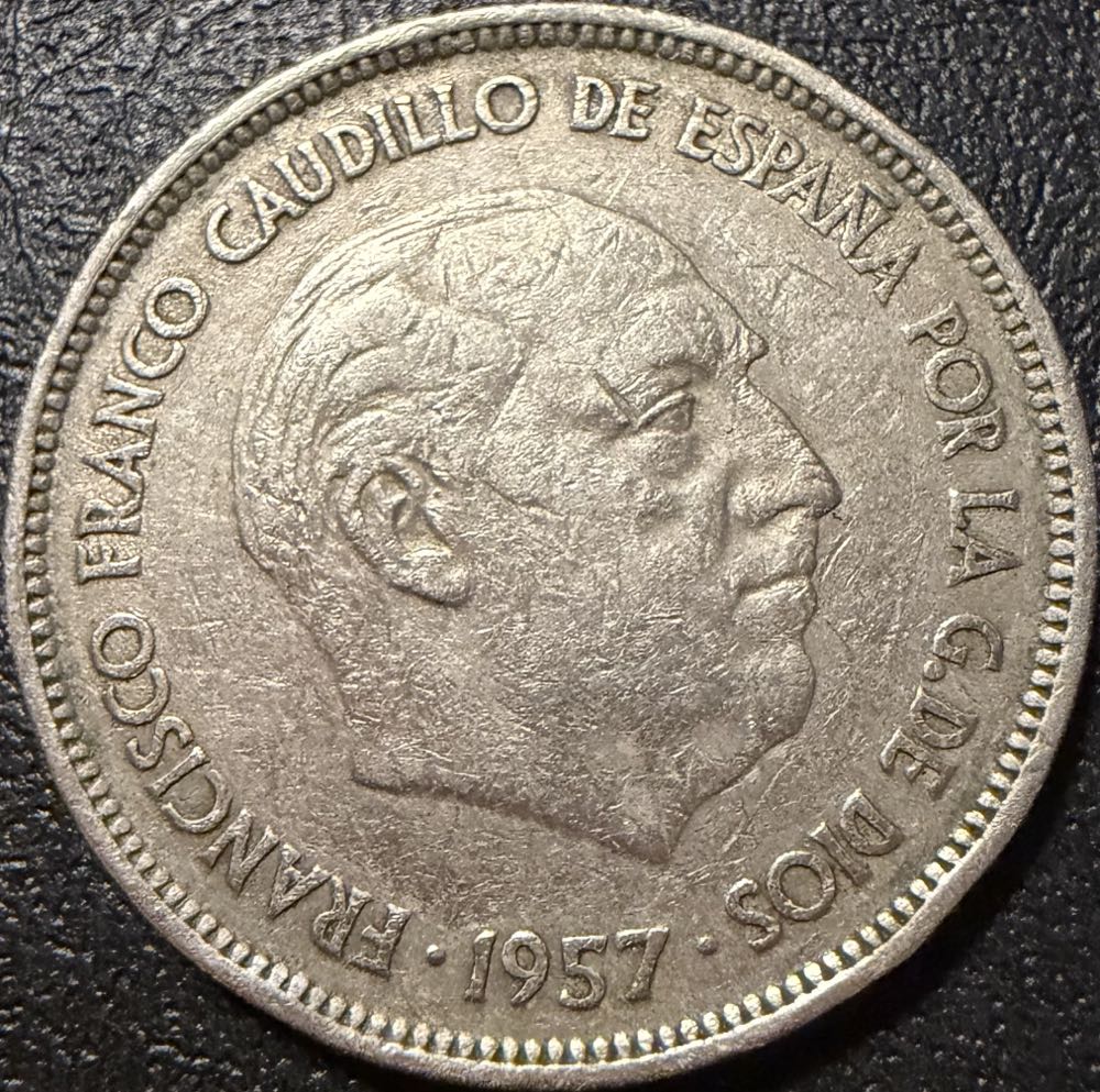 1957 Spain 25 Pesetas  coin collectible - Main Image 2