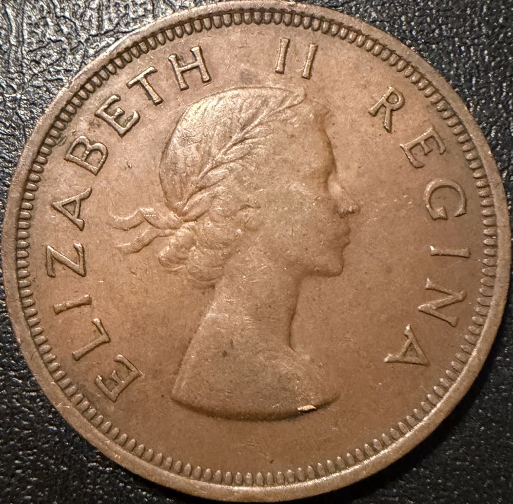 1953 South Africa 1d  coin collectible - Main Image 2