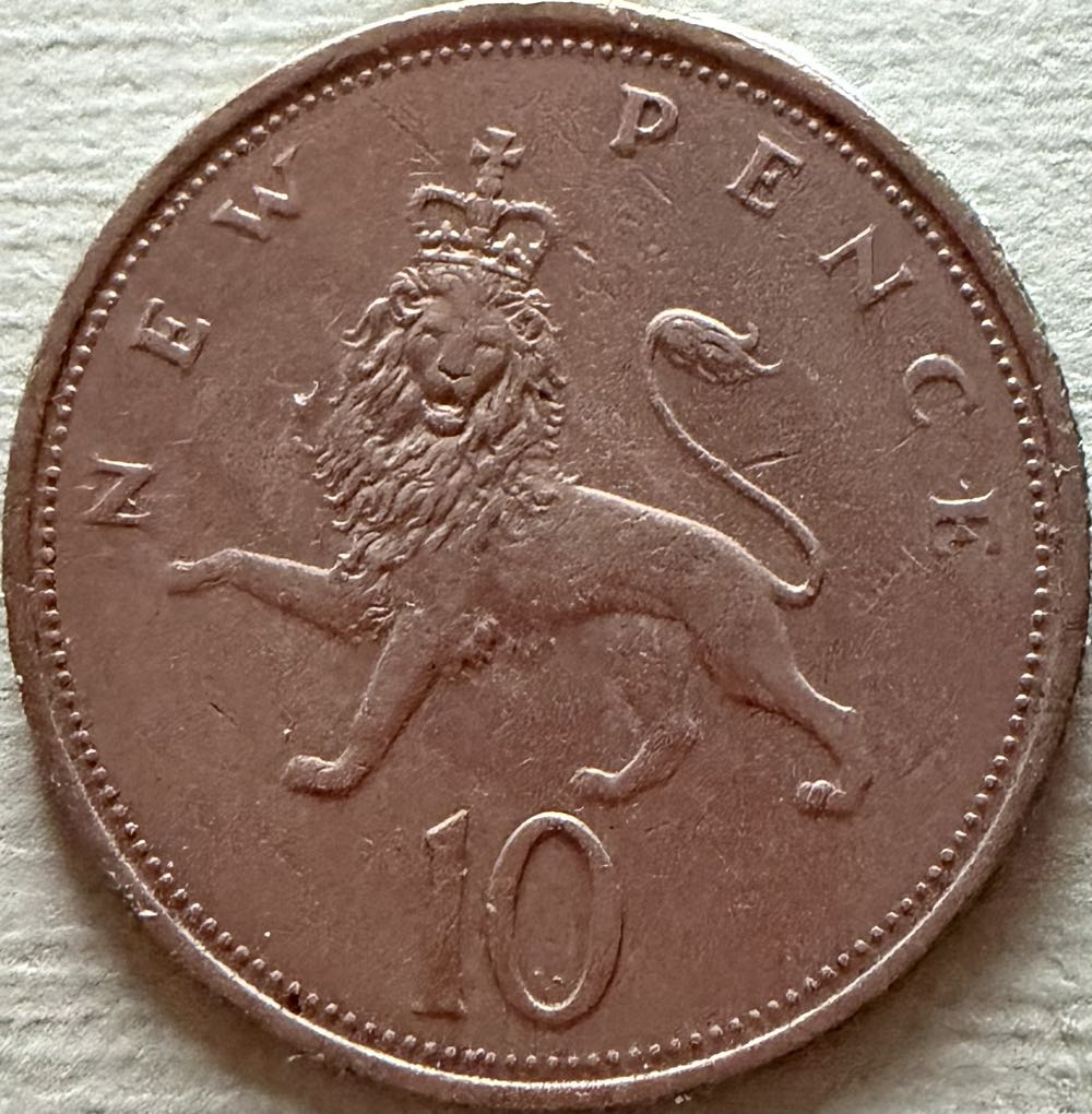 1974 Ten New Pence (2)  coin collectible - Main Image 2