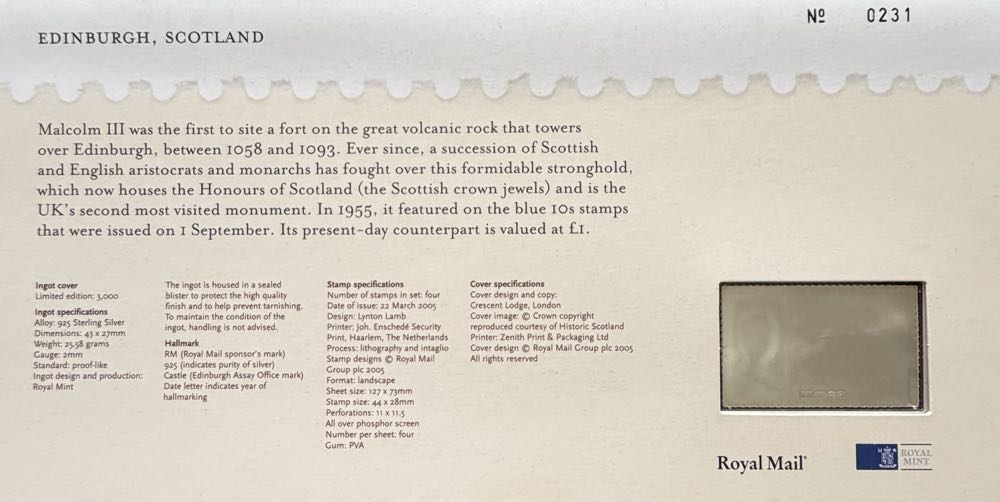 Edinburgh Castle Stamp Ingot  coin collectible - Main Image 4