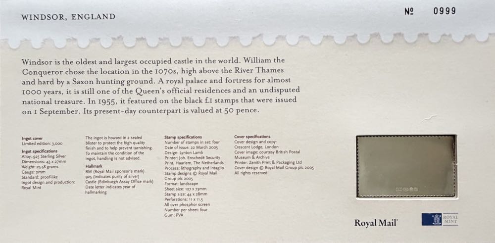 Windsor Castle Stamp Ingot  coin collectible - Main Image 4