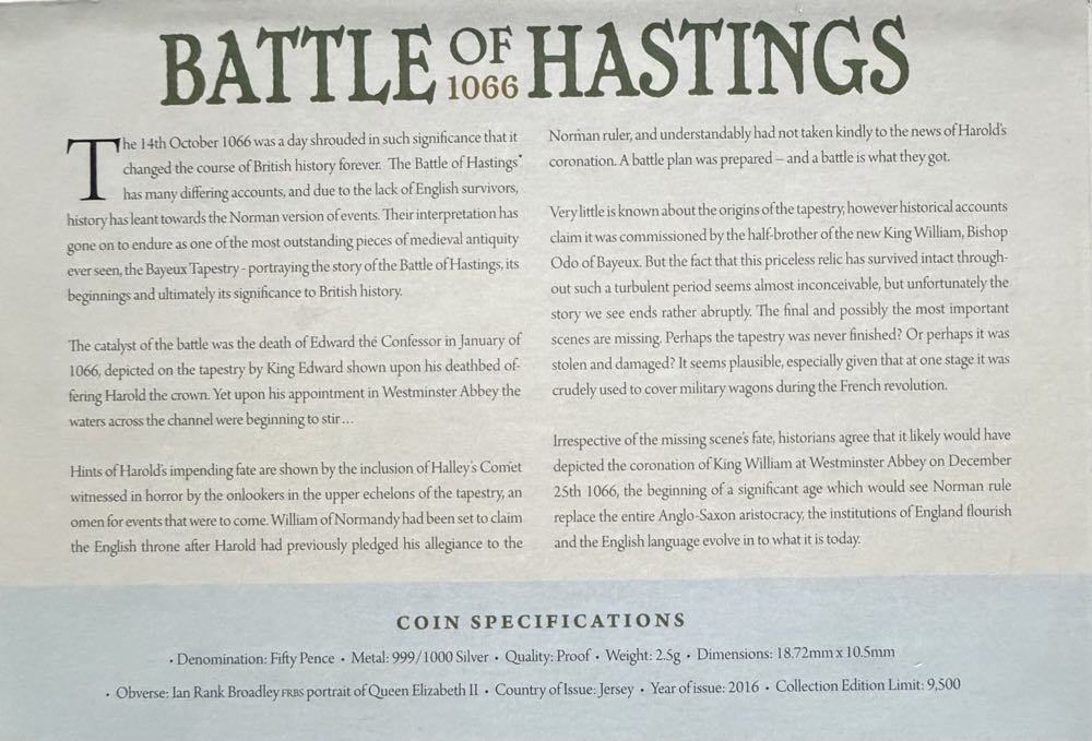 2016 Battle Of Hastings 50p (7)  coin collectible - Main Image 4