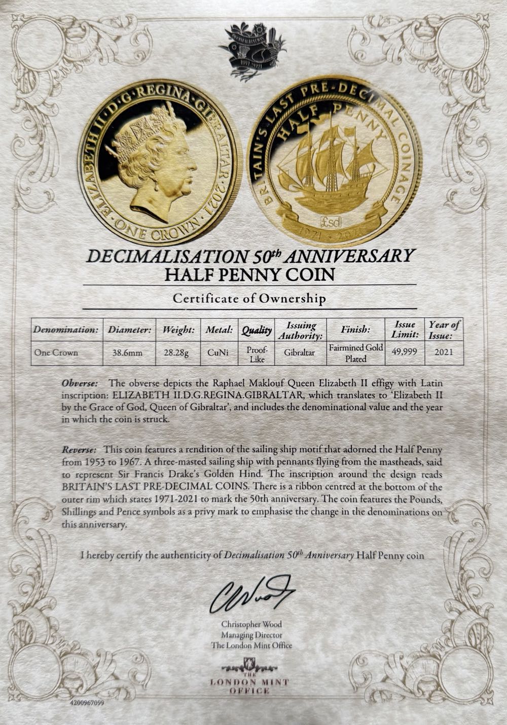 2021 Decimalisation 50th Half Penny  coin collectible - Main Image 4