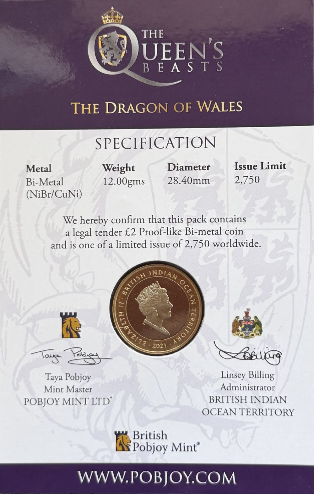 2021 The Red Dragon Of Wales £2  coin collectible - Main Image 4