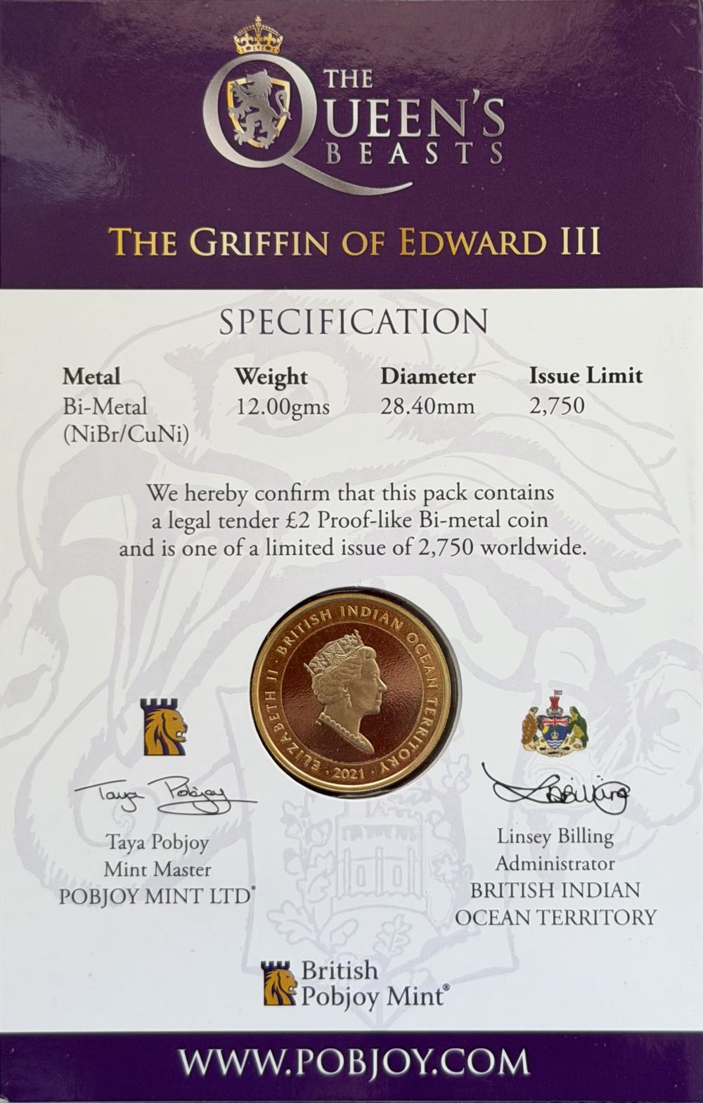 2021 The Griffin Of Edward III  coin collectible - Main Image 4