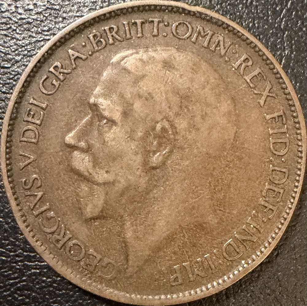 1923 George V Half Penny  coin collectible - Main Image 2