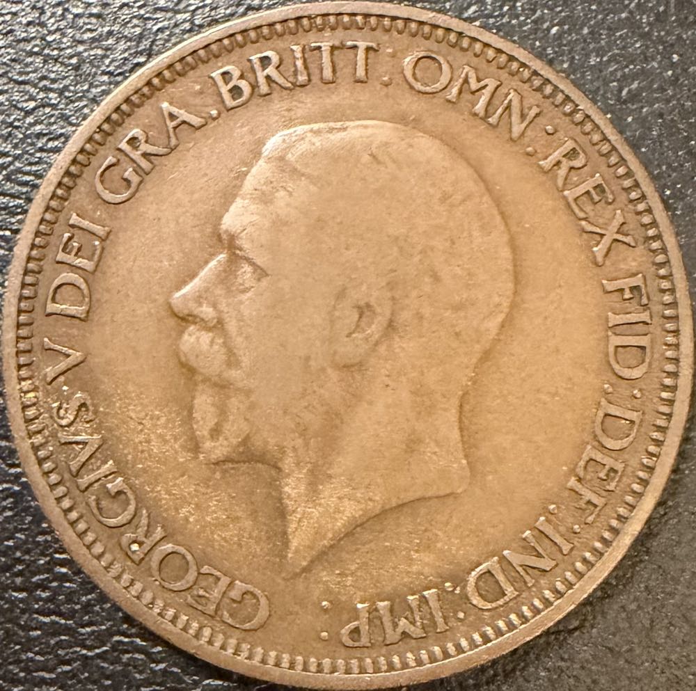 1929 George V Half Penny (2)  coin collectible - Main Image 2