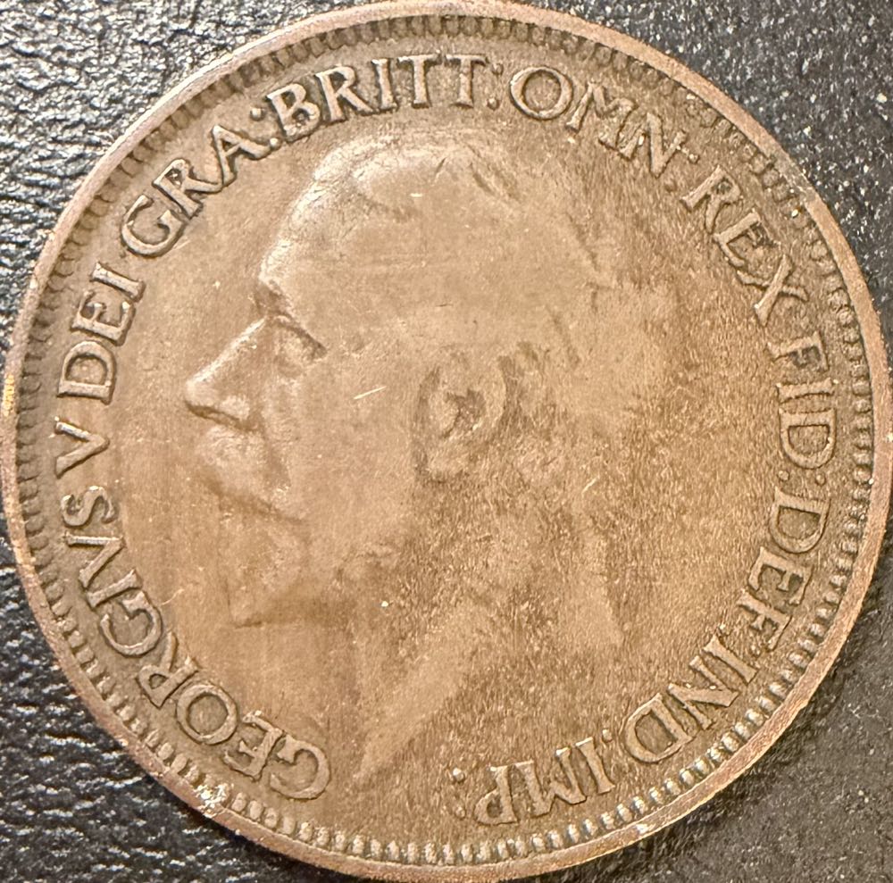 1925 George V Half Penny  coin collectible - Main Image 2