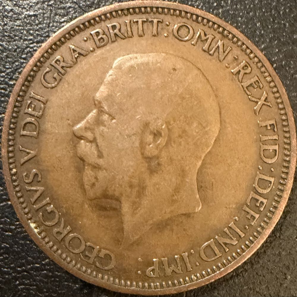 1935 George V Half Penny  coin collectible - Main Image 2