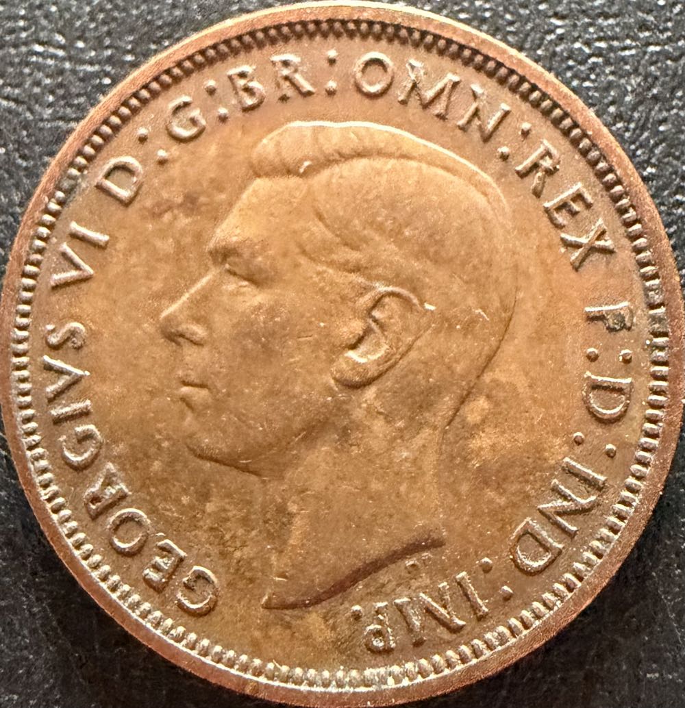 1937 George VI Half Penny  coin collectible - Main Image 2