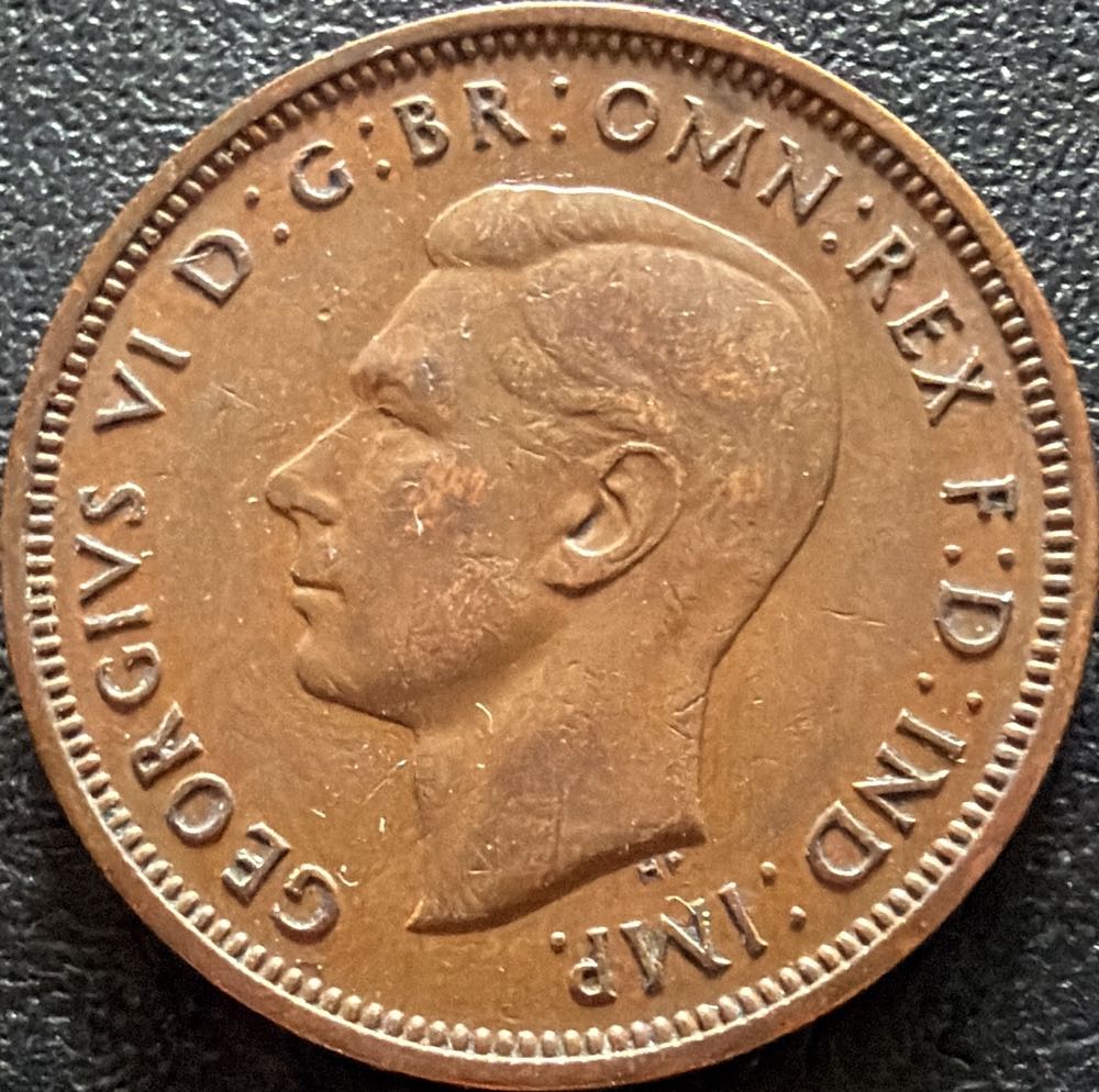 1938 George VI Half Penny  coin collectible - Main Image 2
