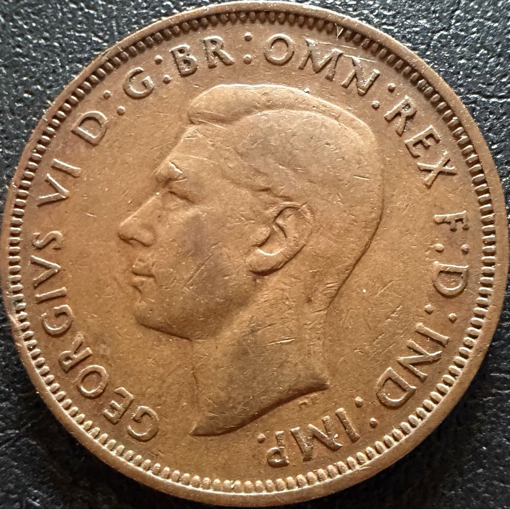 1943 George VI Half Penny (2)  coin collectible - Main Image 2
