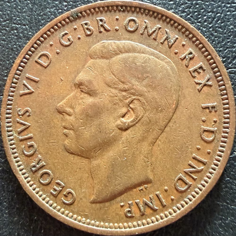 1944 George VI Half Penny (2)  coin collectible - Main Image 2