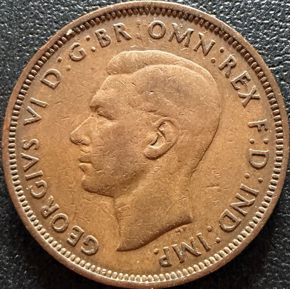 1945 George VI Half Penny (2)  coin collectible - Main Image 2