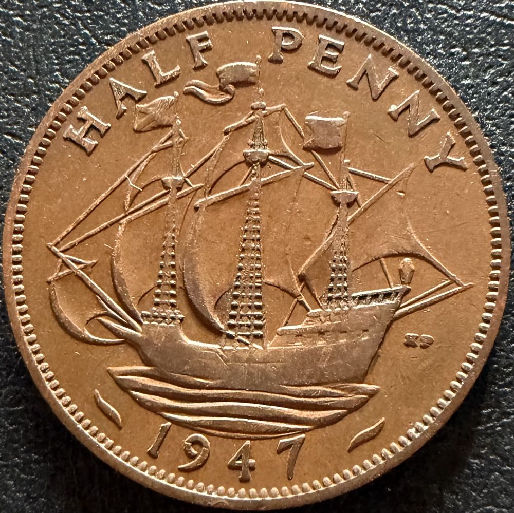 1929 George V Half Penny (2)