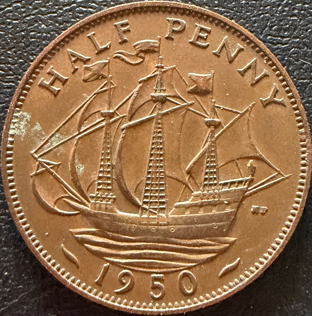 Coin Coaster Half Penny 1967