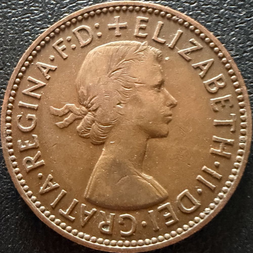 1955 Elizabeth II Half Penny  coin collectible - Main Image 2