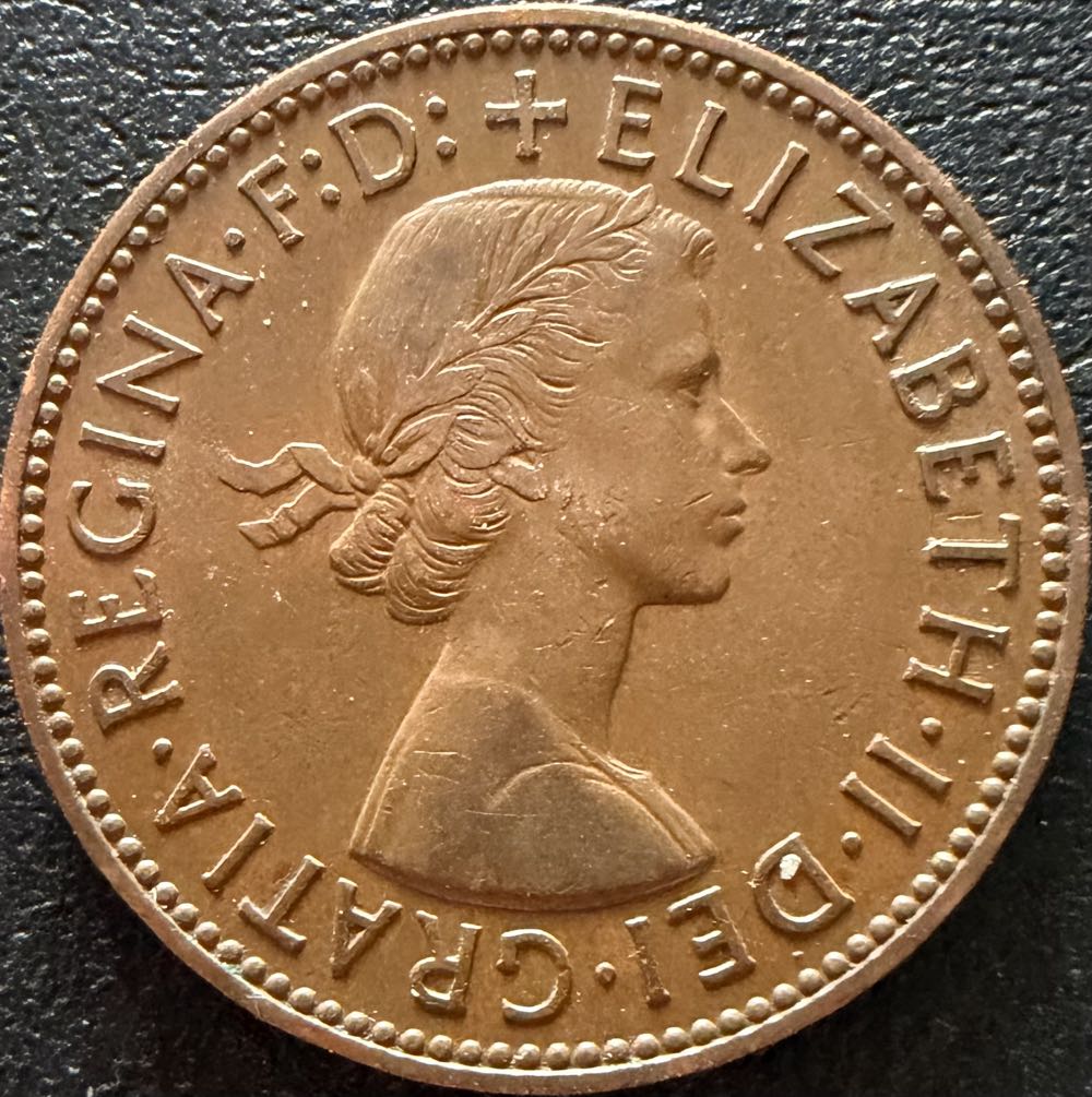 1956 Elizabeth II Half Penny  coin collectible - Main Image 2