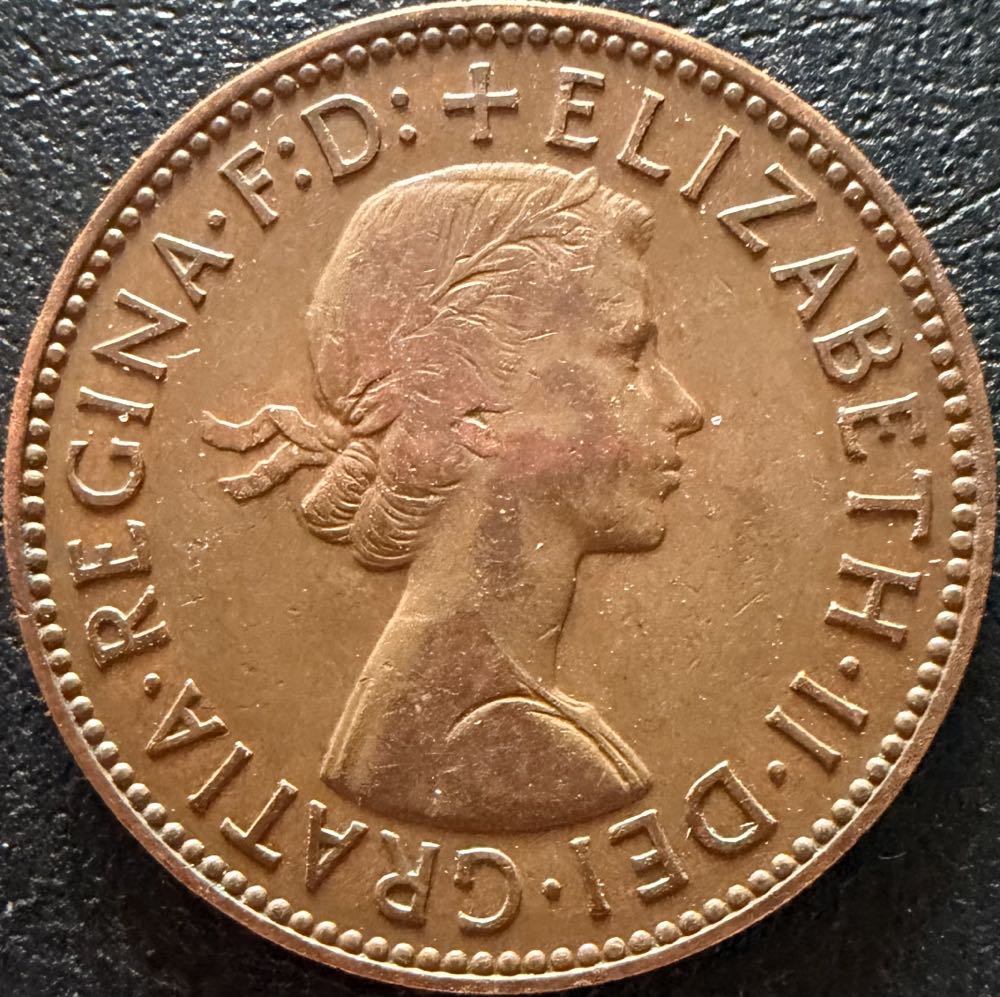 1957 Elizabeth II Half Penny  coin collectible - Main Image 2
