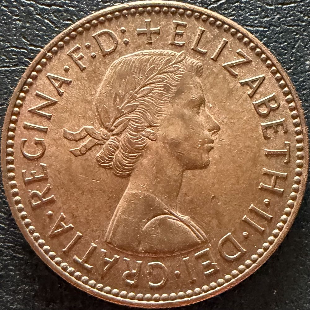 1963 Elizabeth II Half Penny  coin collectible - Main Image 2