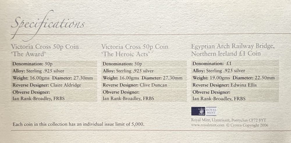 2006 Victoria Cross The Heroics Piedfort 50p  coin collectible - Main Image 4