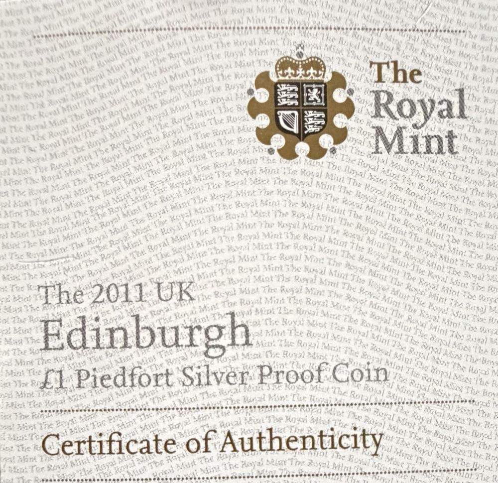 2011 Edinburgh Piedfort £1  coin collectible - Main Image 3