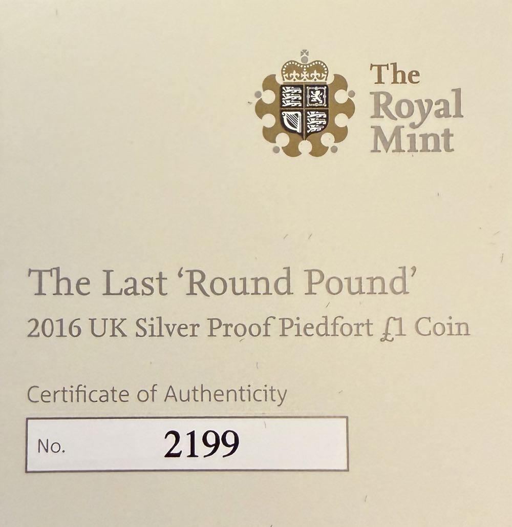 2016 The Last Round Pound Piedfort £1  coin collectible - Main Image 3